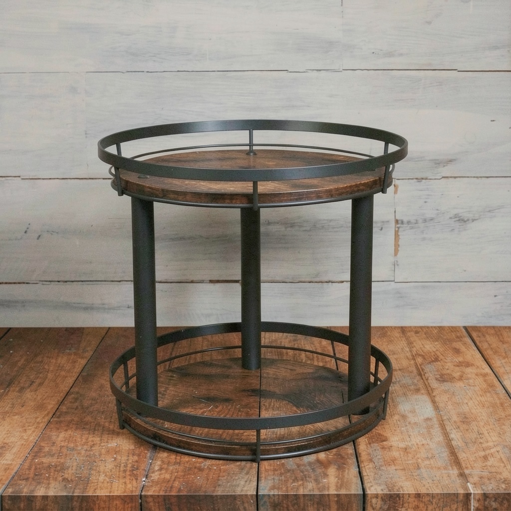 LAMU 10'' Wood Lazy Susan Spice Rack Organizer