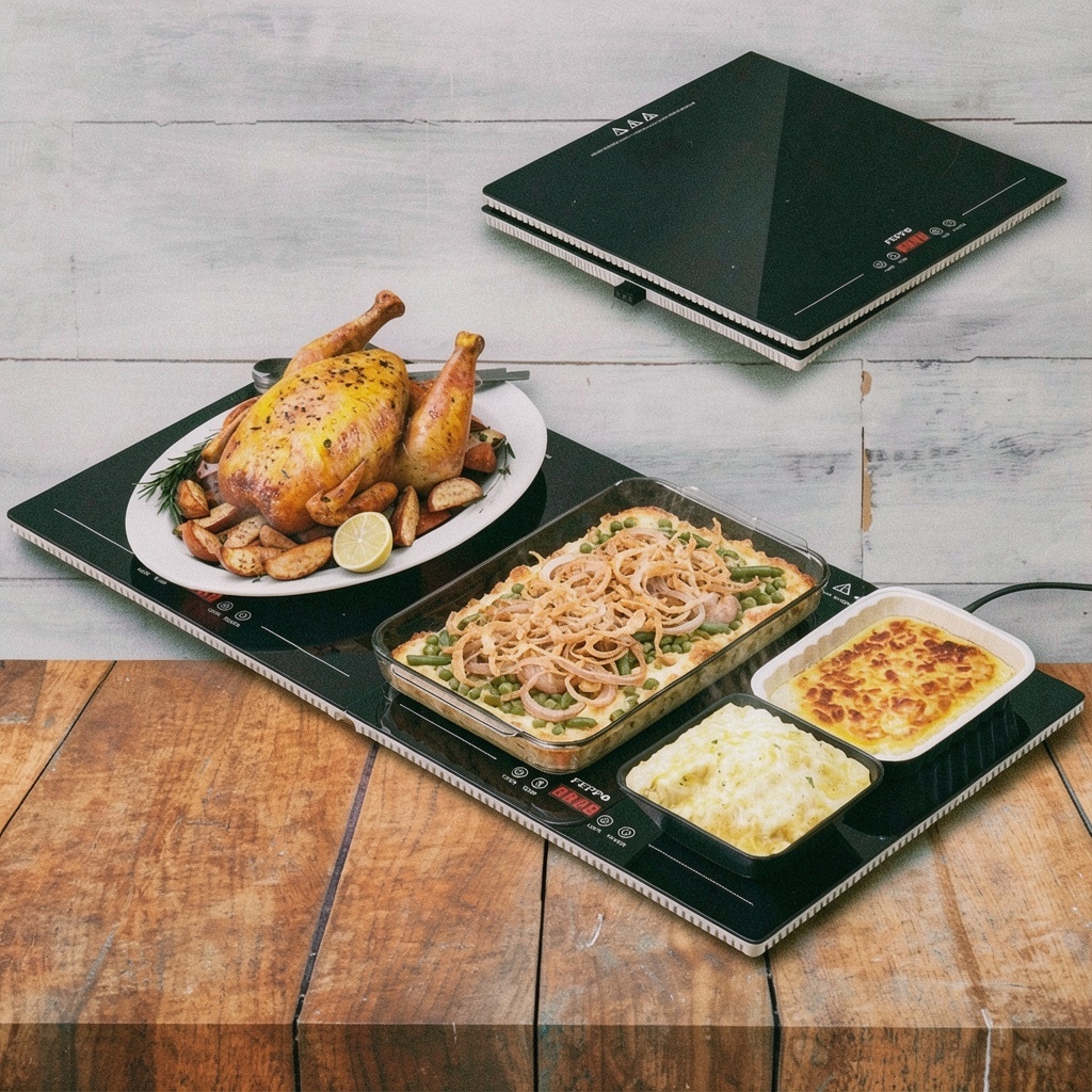 FEPPO Electric Warming Tray with Independent Temp & Timer Control