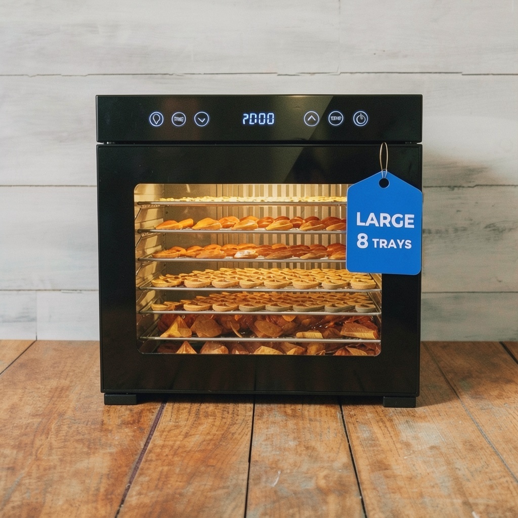 Food Dehydrator Machine, Powerful Dehydrator with 8 Stainless Steel Trays